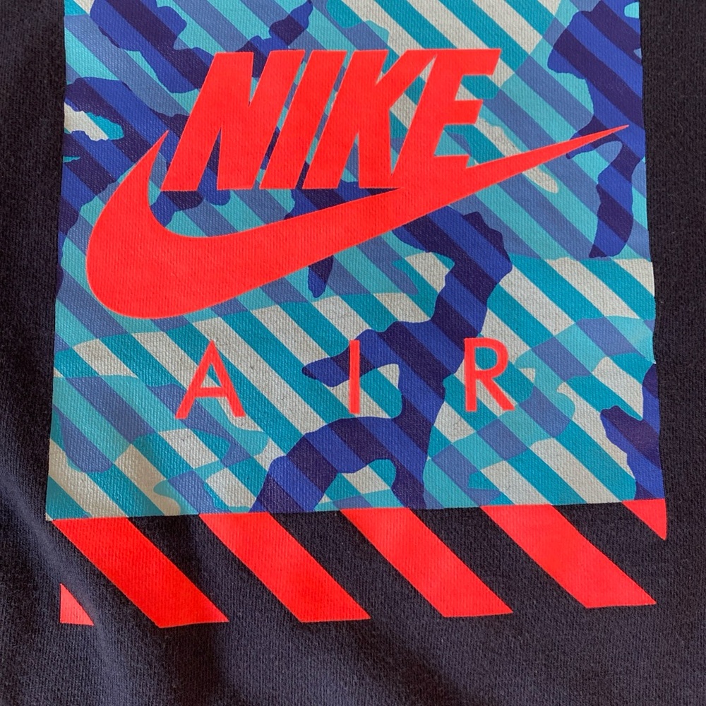 Nike Sweater Kids XL Blue Swoosh Logo Casual Crew Neck Sweatshirt Pullover (G2)